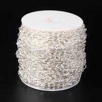 Iron Textured Chain Silver 5x8x1.2mm (1 metre)