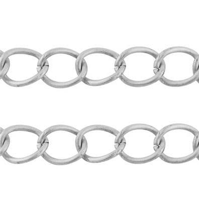 Iron Twist Chain, Nickel Colour - approx 6x3x0.7mm - 1 Metre Length
