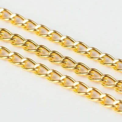 Iron Twisted Chain Golden 3x5mmx0.8mm (1 metre)