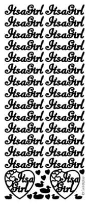 It's a Girl - silver Peel-Off Sticker