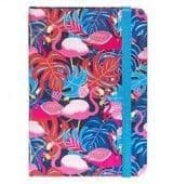 Jazzy Lined Notebook - Small flamingo