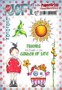 JOFY42 (A5 stamp set, trimmed, EZ mounted) Girl and sun PaperArtsy Stamp (JOFY42)