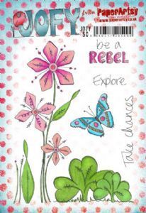 JOFY50 A5 PaperArtsy Stamp  (A5 set, trimmed, on EZ) (be a rebel)