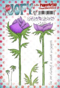 JOFY52 A5 PaperArtsy Stamp  (A5 set, trimmed, on EZ) (2 tall flowers)