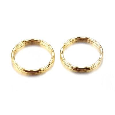 Keyring/Large Split ring, Golden, 25mm (4)