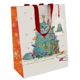 Kooks Xmas Gift Bag Cat Medium