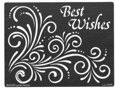 Large Flourish with Best Wishes Dreamweaver Stencil (LJJ896)