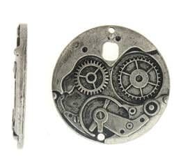 Large Watch Face Mechanism Steampunk Style in antique silver finish