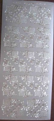 Lattice Corners - Silver Peel-Off Sticker
