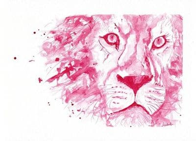 Lion Printed Greetings Card