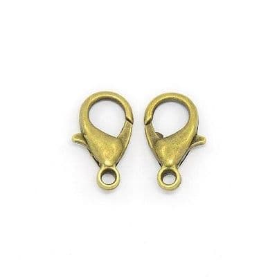 Lobster Clasp 14mm (10) - Antique Bronze