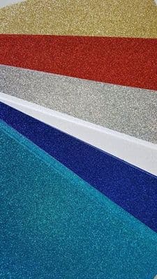 Low Shed A4 Glitter Card (220gsm) Pack of 5 sheets - Mixed (5 different randomly chosen colours)