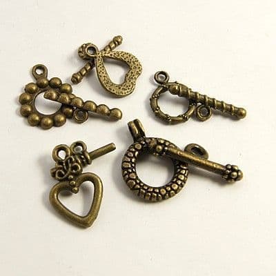 Lucky Dip Antique Bronze Toggle Clasp (5 sets)