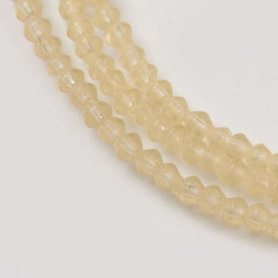 Matt Finish Glass Bicone Beads 3x2.5mm Yellow Peach 33cm long strand