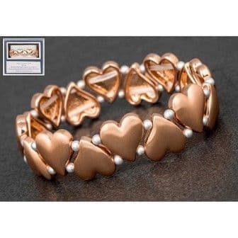 Matt Rose Gold Plated Hearts Bracelet