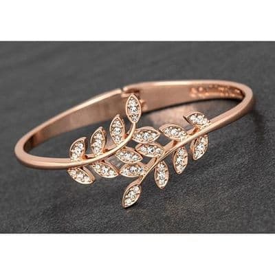 Meeting Leaves Rose Gold Plated Bangle