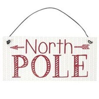 metal north pole sign