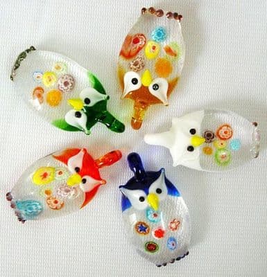 Millefiori Owl Glass Pendant (single)