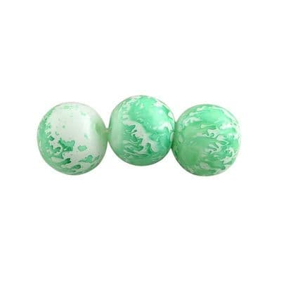 Mint Green Speckled Glass Beads 8mm (25)