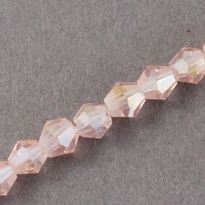Misty Rose 4mm Faceted Glass Bicone