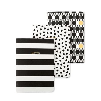 Monochrome A6 Notebooks Pack of 3