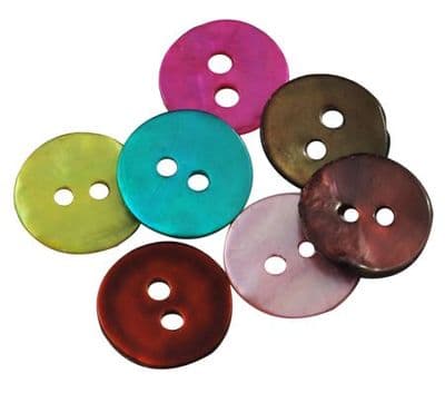 Mother of Pearl round button mixed colours (bulk pack of over 250)