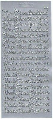 Mum/Dad Silver Peel-Off Sticker