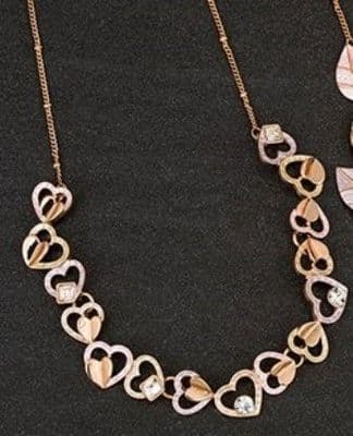 Muted Tones Hearts Necklace