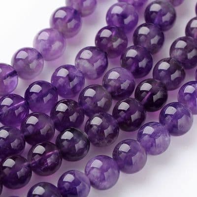 Natural Amethyst Round 8mm Beads (24 beads)