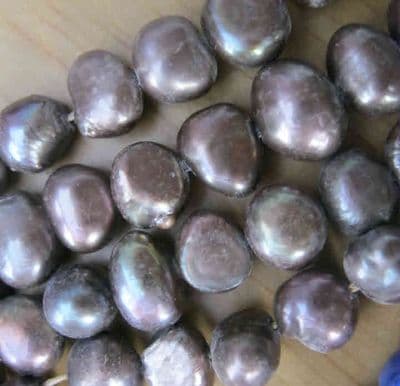 Natural Fresh Water Polished Dyed Pearls - Potato Shape 8-9mm - 7