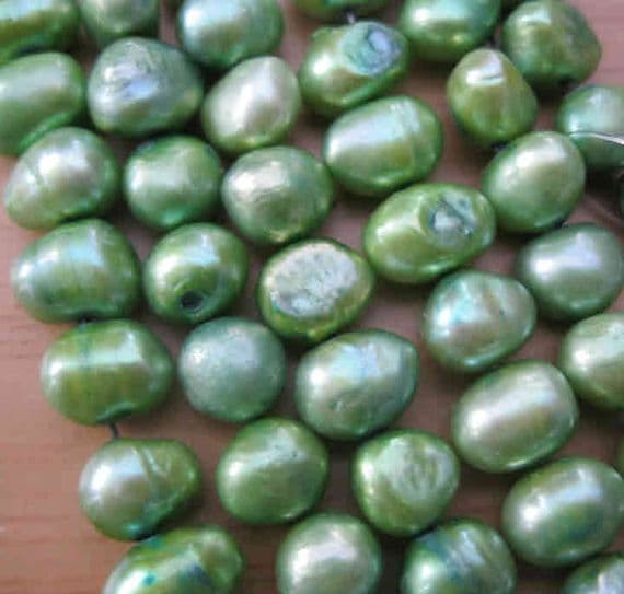 Natural Fresh Water Polished Dyed Pearls - Potato Shape 8-9mm - 7