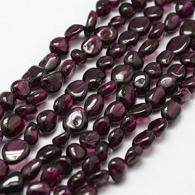 Natural Garnet Nugget Beads 6-7mm Grade AA 7.5