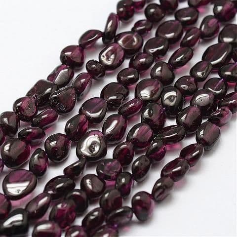 Natural Garnet Nugget Beads 6-7mm Grade AA 7.5