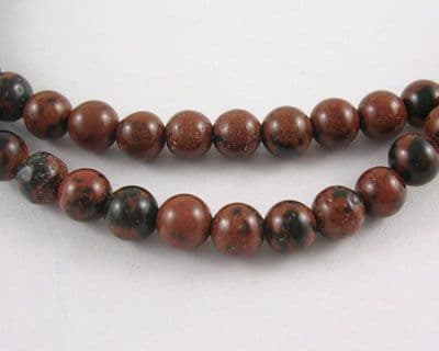 Natural Mahogany Obsidian Round Beads (4mm) - 45 beads