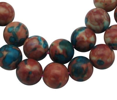 Natural Ocean White Jade (Rain Flower Stone) - 16mm