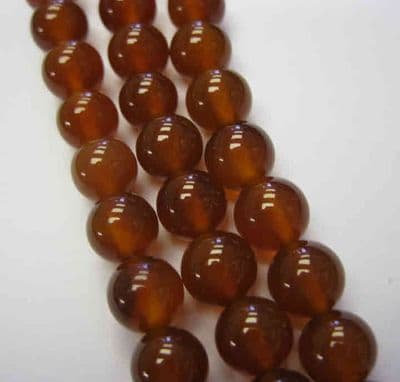 Natural Red Agate 8mm Beads (24)