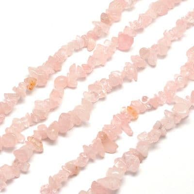 Natural Rose Quartz Chip Beads 36