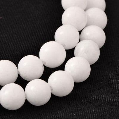 Natural White Jade Round 4mm Beads (30)