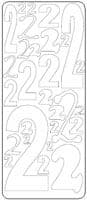 No 2  in all sizes clear/silver Peel-Off Sticker