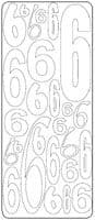 No 6/9 in all sizes clear/silver Peel-Off Sticker