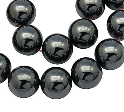 non-magnetic Hematite Round Beads - Black - 8mm. - Pack of Approx 50 beads