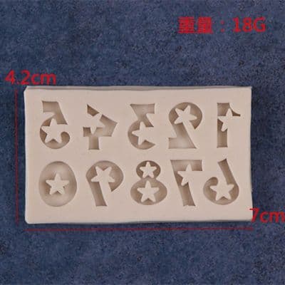 Numbers with Star Silicone mould