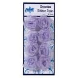 Organza Ribbon Roses (8) - Pale Lilac