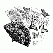 Oriental Fans Crafty Individiuals Stamp (CI-393)