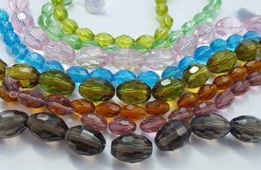 Oval Glass Beads Strands (random colour choice)