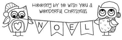 Owl Banner Clear Woodware Stamp  (FRS355)