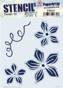 PaperArtsy Stencil 057 {JOFY} (flower with tendril) (PS057)