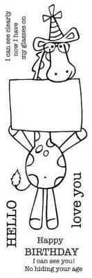 Party Giraffe Clear Woodware Stamp  (FRS042)