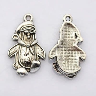 Penguin Antique Silver Charm (Pack of 4)
