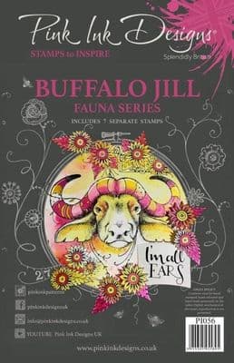 Pink Ink A5 Buffalo Jill Clear Stamp Set